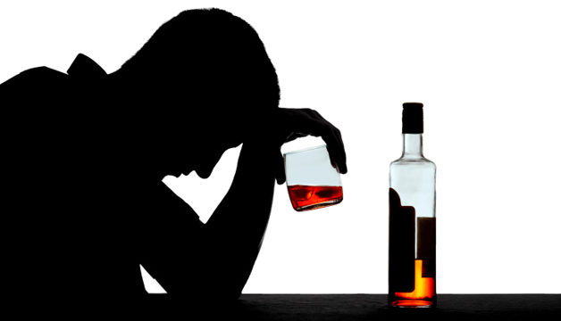 Silhouette of an alcoholic